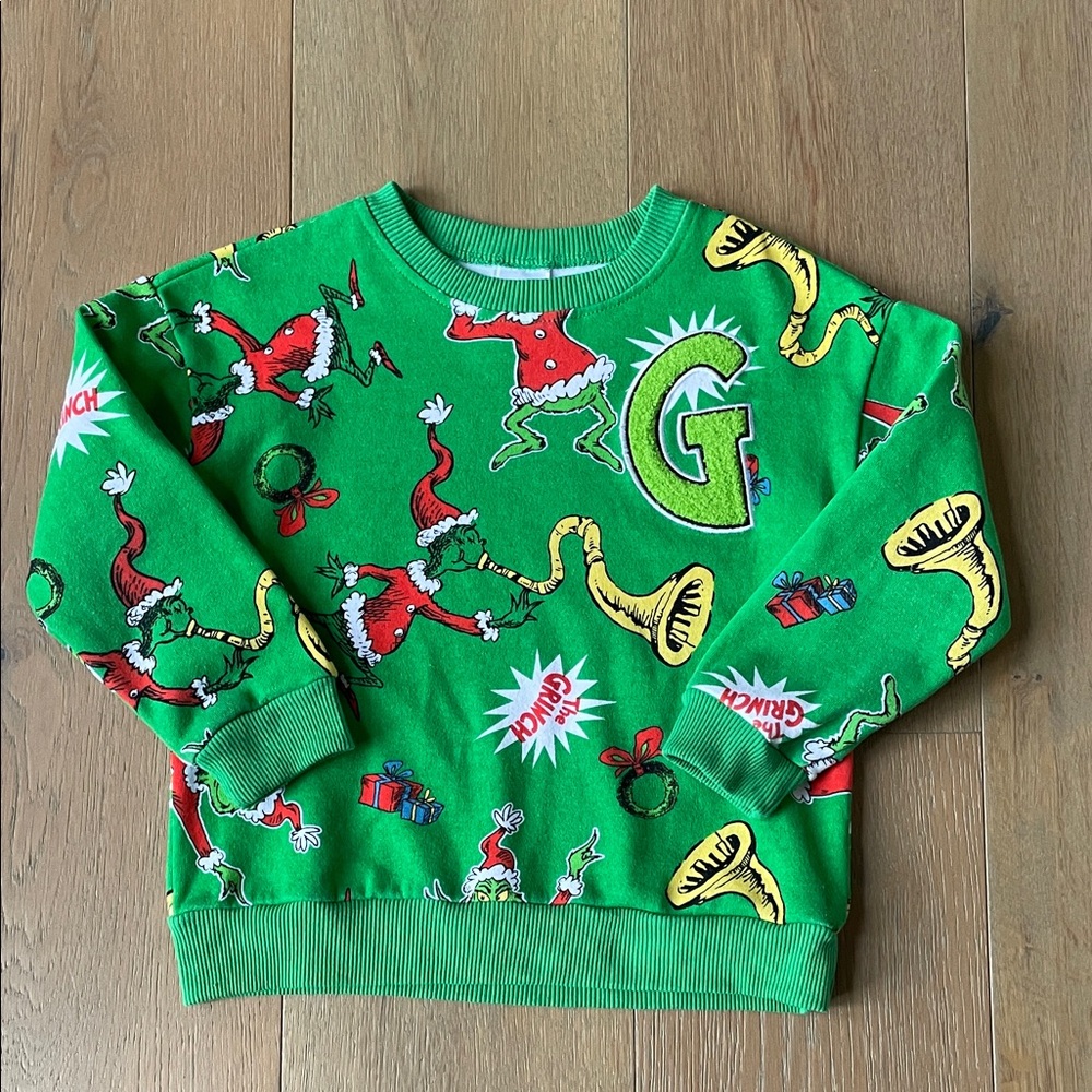 The Grinch varsity style sweatshirt, size 5